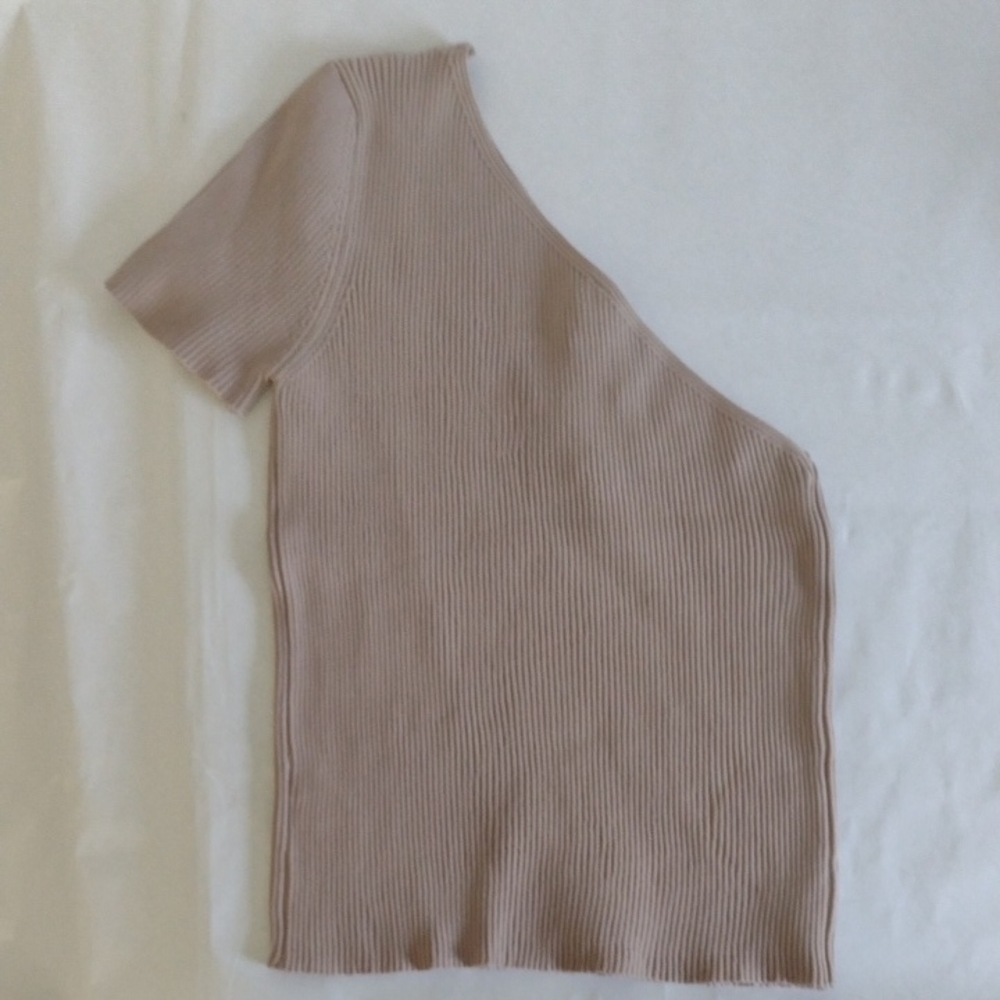 Wishlist Tan One-Shoulder Top (J178)